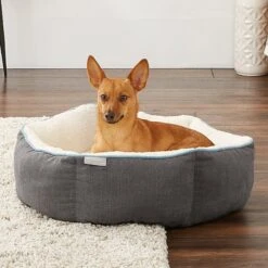 Frisco Sherpa Hexagon Bolster Cat & Dog Bed