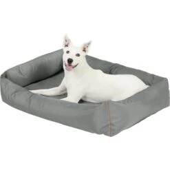 Frisco Rectangular Bolster Dog Bed W/Removable Cover, Dark Gray -Dog - Cat Shop 144865 PT4. AC SS1800 V1578443251