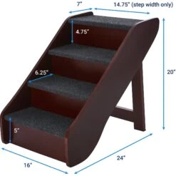 Frisco Deluxe Foldable Wooden Carpeted Cat & Dog Stairs -Dog - Cat Shop 156781 PT3. AC SS1800 V1569621868