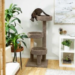 Dog - Cat Shop 38 Frisco 50-in Real Carpet Wooden Cat Tree