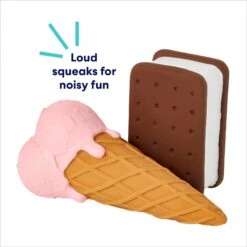 Frisco Ice Cream Sandwich & Ice Cream Cone Latex Squeaky Dog Toy -Dog - Cat Shop 213840 PT2. AC SS1800 V1695748351