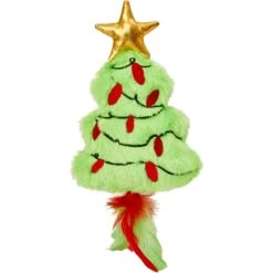 Frisco Holiday Christmas Tree Plush Kicker Cat Toy With Catnip
