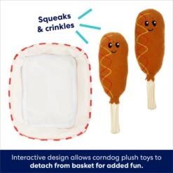 Frisco Corndog Interactive Plush Squeaky Dog Toy -Dog - Cat Shop 252746 PT2. AC SS1800 V1695760990
