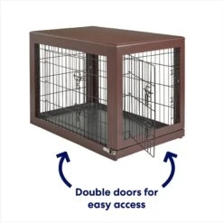 Frisco Double Door Furniture Style Dog Crate, Brown -Dog - Cat Shop 253033 PT3. AC SS1800 V1617644270