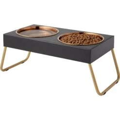 Frisco Copper Stainless Steel Elevated Foldable Double Dog & Cat Bowls -Dog - Cat Shop 253060 PT3. AC SS1800 V1616594251