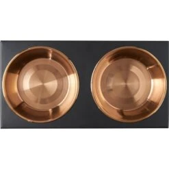 Frisco Copper Stainless Steel Elevated Foldable Double Dog & Cat Bowls -Dog - Cat Shop 253060 PT4. AC SS1800 V1616595727
