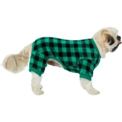 Frisco Dog & Cat Cozy Plush Fleece PJs, Green Plaid -Dog - Cat Shop 268517 PT2. AC SS1800 V1637669565
