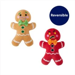 Frisco Holiday Naughty Or Nice Gingerbread Man Reversible Plush Squeaky Dog Toy -Dog - Cat Shop 287217 PT2. AC SS1800 V1695045721