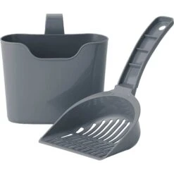 Frisco Plastic Litter Scooper With Caddy & IRIS USA Open Top Litter Box With Scatter Shield -Dog - Cat Shop 298166 PT2. AC SS1800 V1623196049