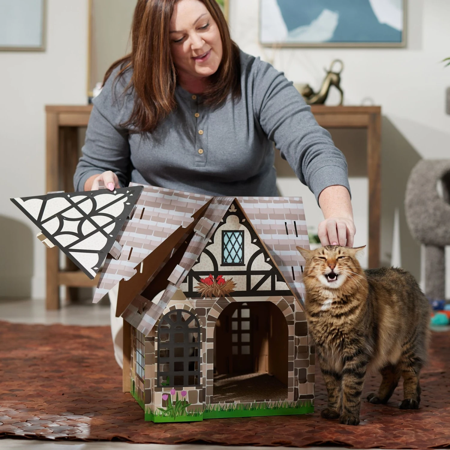 Frisco Tudor House Cardboard Cat House 4 Frisco Tudor House Cardboard Cat House - Image 4