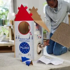 Frisco Spaceship Cardboard Cat House, 2-Story -Dog - Cat Shop 317721 PT3. AC SS1800 V1688677248