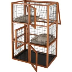 Frisco Collapsible Wood & Wire Cat Cage Playpen, 3 Level -Dog - Cat Shop 323215 PT3. AC SS1800 V1645497221