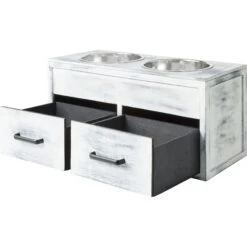 Frisco Premium Wood Elevated Large Breed Dog Bowl With Storage Station, 10 Cup -Dog - Cat Shop 331505 PT5. AC SS1800 V1657656894