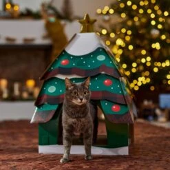 Frisco Holiday Christmas Tree Cardboard Cat House -Dog - Cat Shop 360879 PT4. AC SS1800 V1695648149