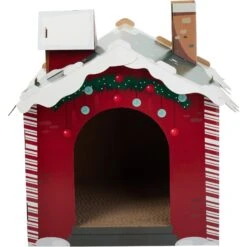 Frisco Holiday Santa's Workshop Cardboard Cat House -Dog - Cat Shop 360881 PT2. AC SS1800 V1661890134