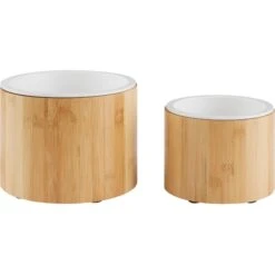 Frisco Elevated Non-Skid Bamboo Melamine Dog Bowl With Bamboo Stand -Dog - Cat Shop 363391 PT5. AC SS1800 V1657657268