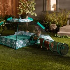 Frisco Mesh Outdoor Pop-up Cat Playpen Tent & Tunnel -Dog - Cat Shop 371209 PT6. AC SS1800 V1663094504