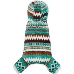 Frisco Fairisle Cozy Plush Fleece Dog & Cat PJs, Green -Dog - Cat Shop 719054 PT4. AC SS1800 V1692720279