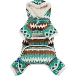 Frisco Fairisle Cozy Plush Fleece Dog & Cat PJs, Green -Dog - Cat Shop 719054 PT5. AC SS1800 V1692720277