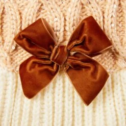 Frisco Cable Knit Dog & Cat Sweater Dress With Velvet Bow -Dog - Cat Shop 745838 PT6. AC SS1800 V1694794127