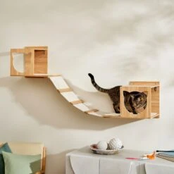 Frisco Cushioned Wall Mounted Cat Wall Shelf & Frisco Cat Silhouette With Bridge Wall Mounted Cat Wall Shelves -Dog - Cat Shop 785550 PT5. AC SS1800 V1677600274