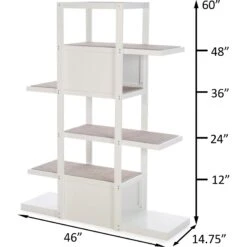 ZooVilla Bookshelf Cat Tree, White -Dog - Cat Shop 824014 PT3. AC SS1800 V1683567294