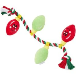 Frisco Holiday Santa's Helpers Plush Squeaky Dog Toy, 3 Count & Frisco Holiday Lights Plush With Rope Squeaky Dog Toy -Dog - Cat Shop 986206 PT5. AC SS1800 V1698258116