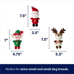 Frisco Holiday Santa's Helpers Plush Squeaky Dog Toy, 3 Count & Frisco Holiday Hot Cocoa Hide & Seek Puzzle Plush Squeaky Dog Toy -Dog - Cat Shop 986230 PT2. AC SS1800 V1700690565