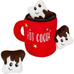 Frisco Holiday Santa's Helpers Plush Squeaky Dog Toy, 3 Count & Frisco Holiday Hot Cocoa Hide & Seek Puzzle Plush Squeaky Dog Toy -Dog - Cat Shop 986230 PT5. AC SS1800 V1698258115
