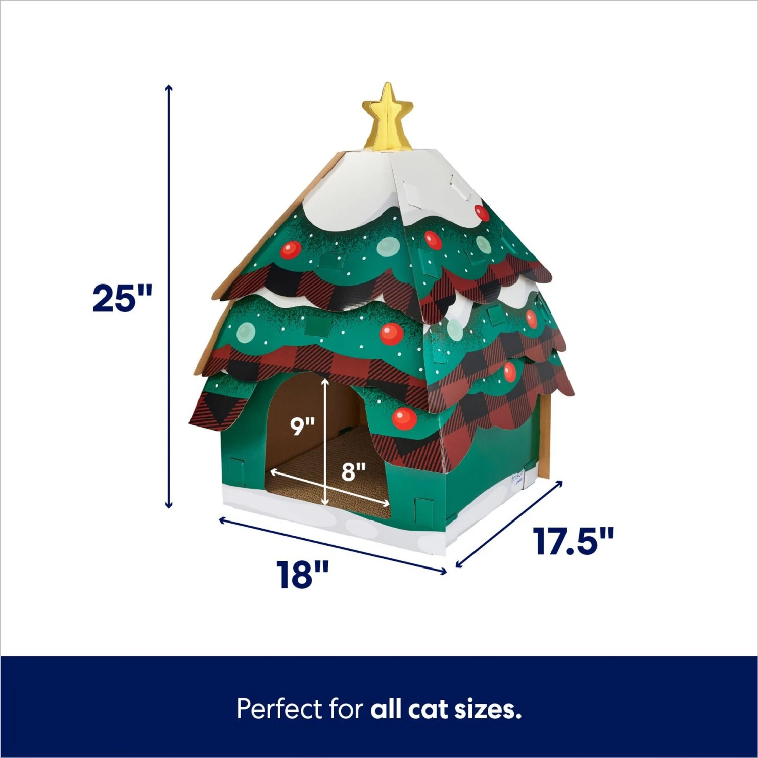Frisco Holiday Log Cabin Cardboard Cat House & Frisco Holiday Christmas Tree Cardboard Cat House 7 Frisco Holiday Log Cabin Cardboard Cat House & Frisco Holiday Christmas Tree Cardboard Cat House - Image 7
