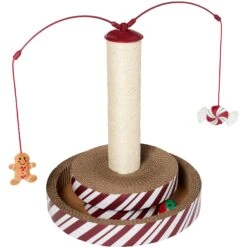 Frisco Holiday Santa Hat & Mistletoe Cat Tracks Cat Toy & Frisco Holiday Gingerbread Interactive Cat Scratcher Cat Toy With Catnip -Dog - Cat Shop 986246 PT5. AC SS1800 V1698258405