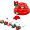 Frisco Holiday Santa Hat & Mistletoe Cat Tracks Cat Toy & Frisco Holiday Mice Cat Toy With Catnip, 5 Count